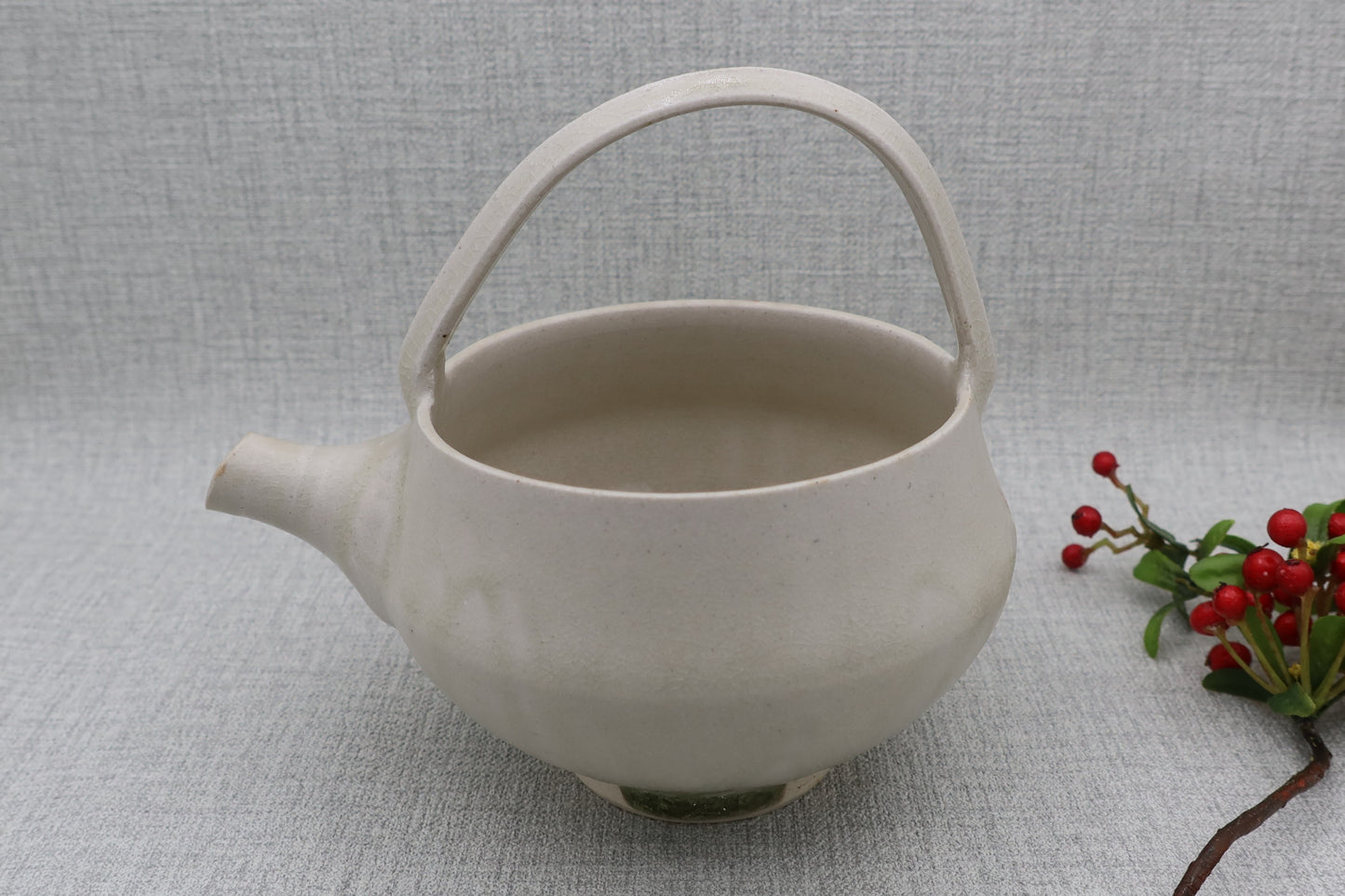 Mashiko ware sake vessel, milky white