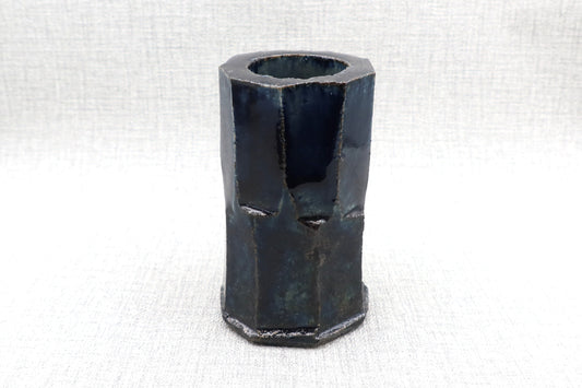 Mashiko Pottery Vase, Lapis Lazuli