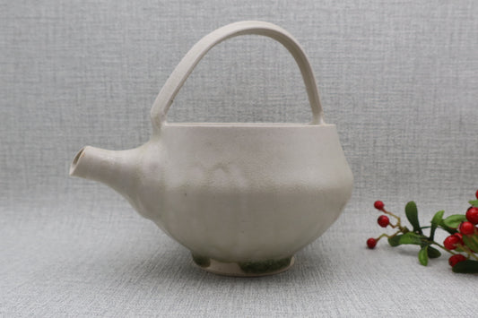 Mashiko ware sake vessel, milky white