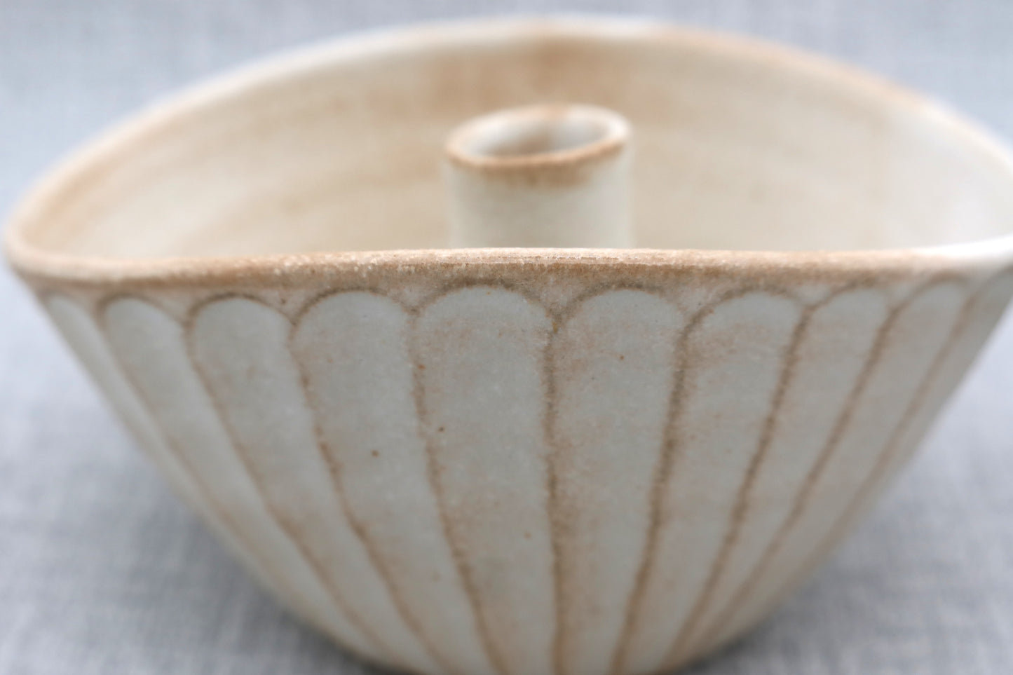 Mashiko ware single flower vase, milky white