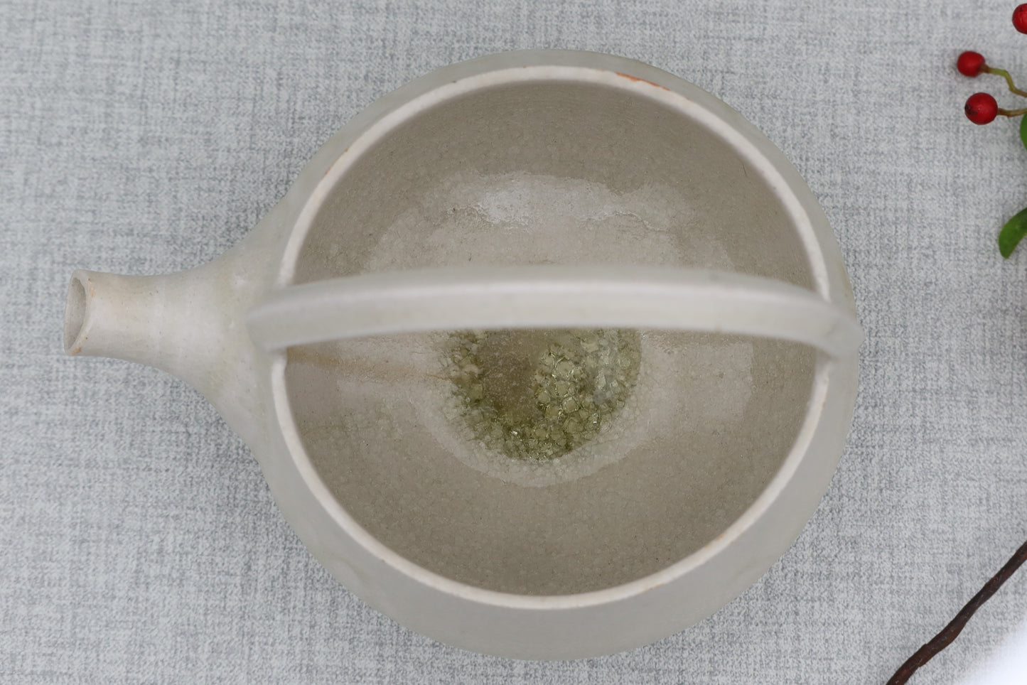 Mashiko ware sake vessel, milky white