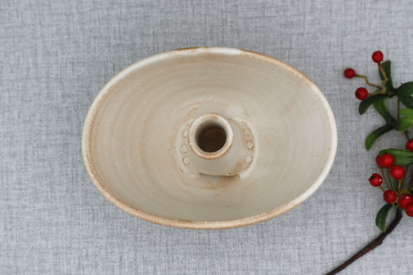 Mashiko ware single flower vase, milky white