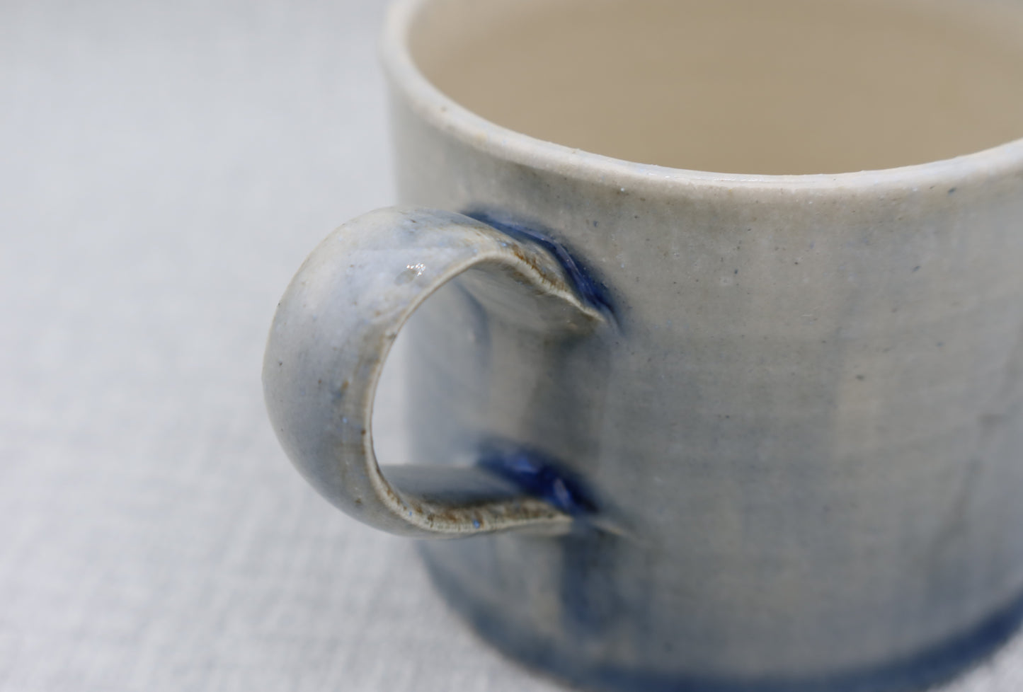 Mashiko ware coffee cup, cobalt blue