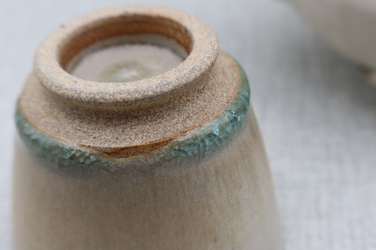 Mashiko ware sake cup, milky white (Mashiko clay)