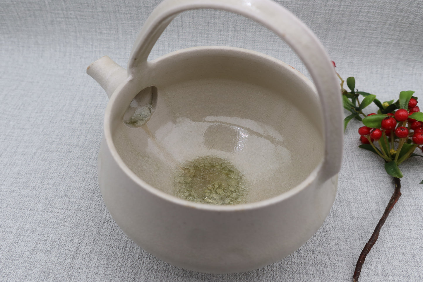 Mashiko ware sake vessel, milky white