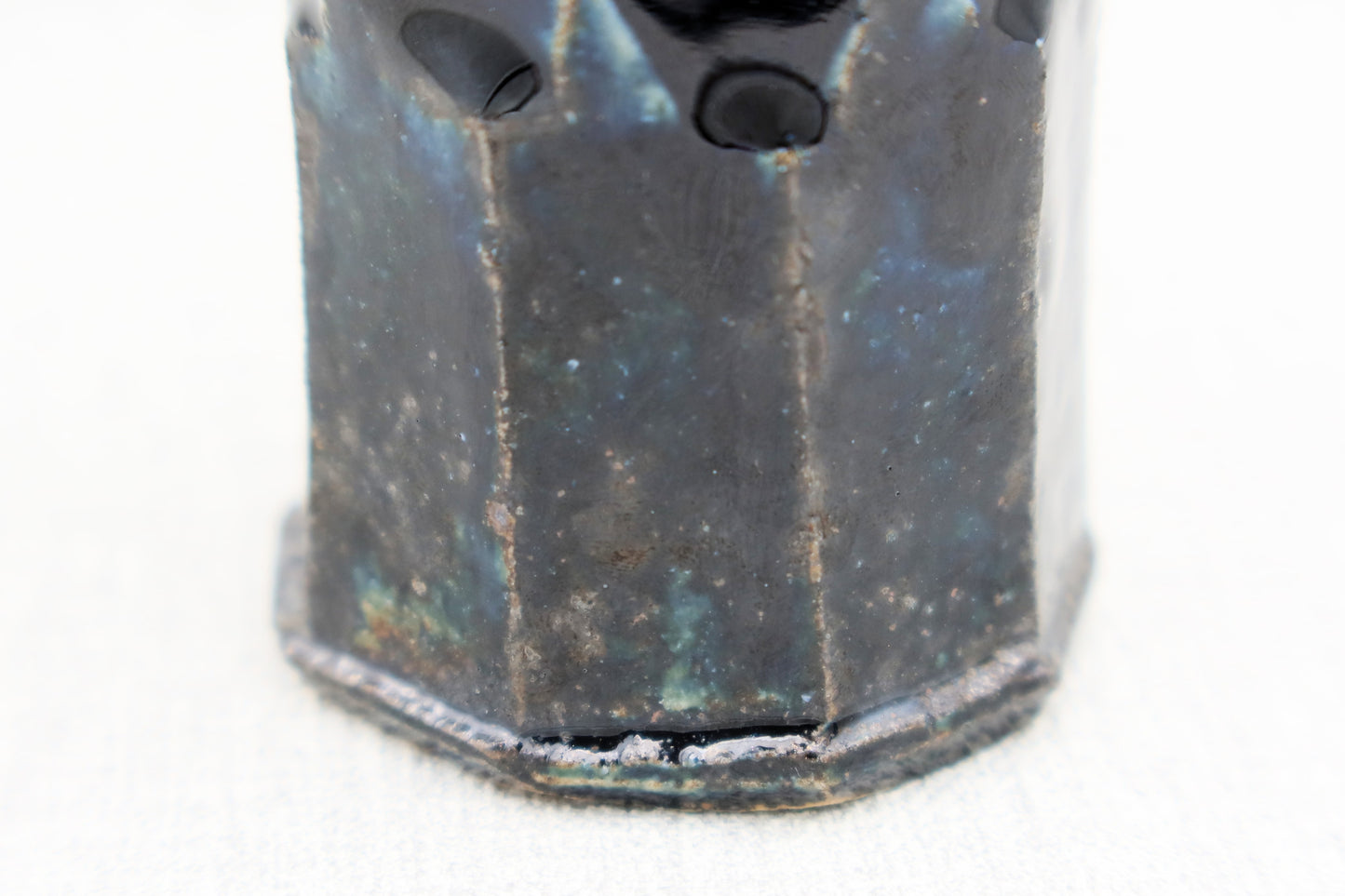 Mashiko Pottery Vase, Lapis Lazuli