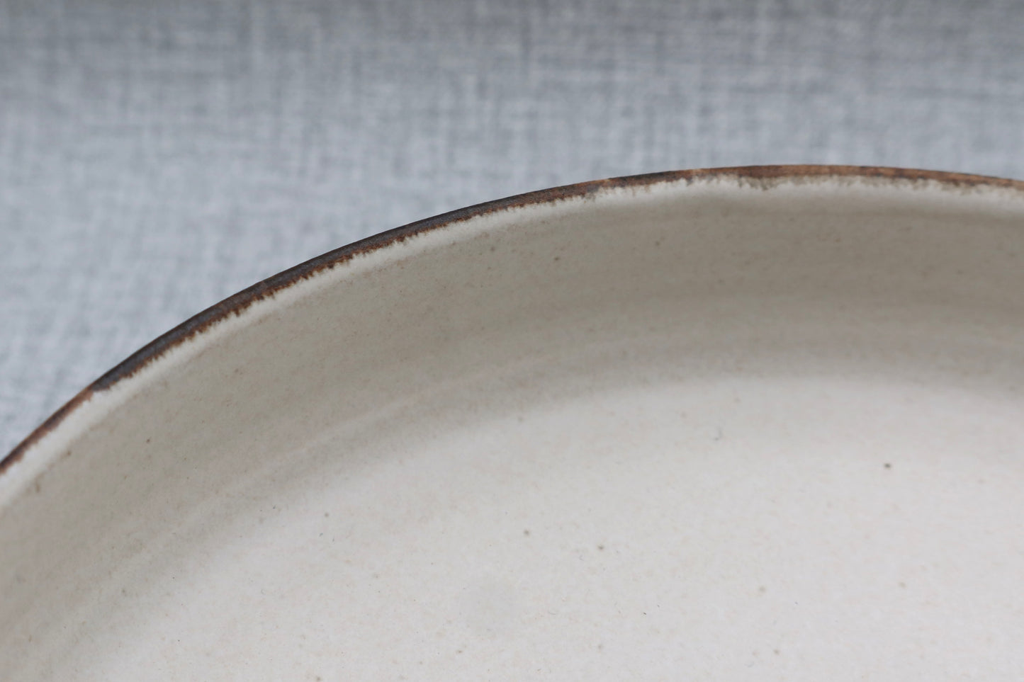 Mashiko ware deep plate, milky white
