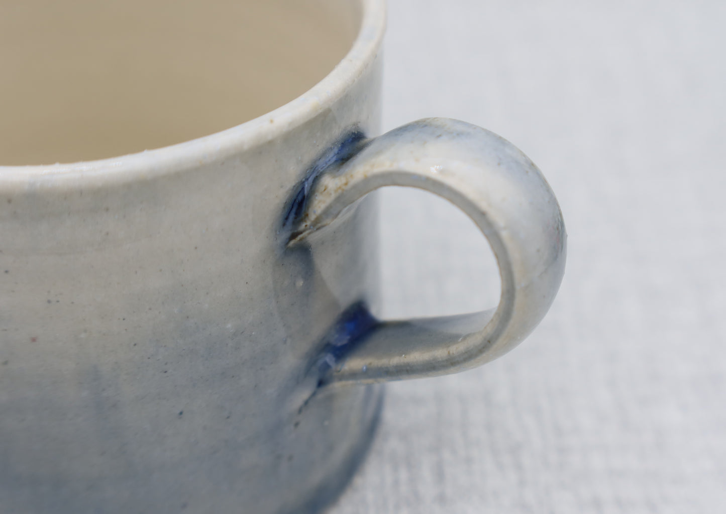 Mashiko ware coffee cup, cobalt blue