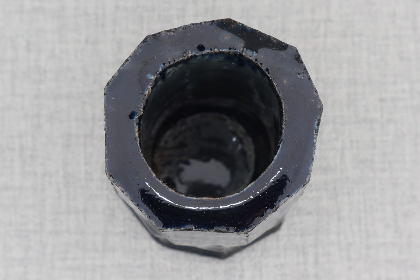 Mashiko Pottery Vase, Lapis Lazuli