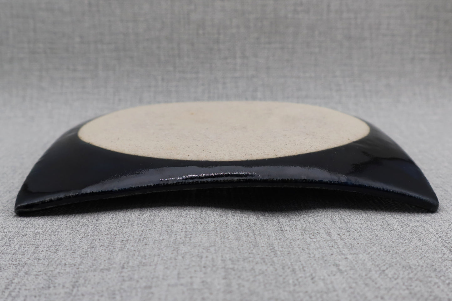 Mashiko ware flat plate, square plate, lapis lazuli color