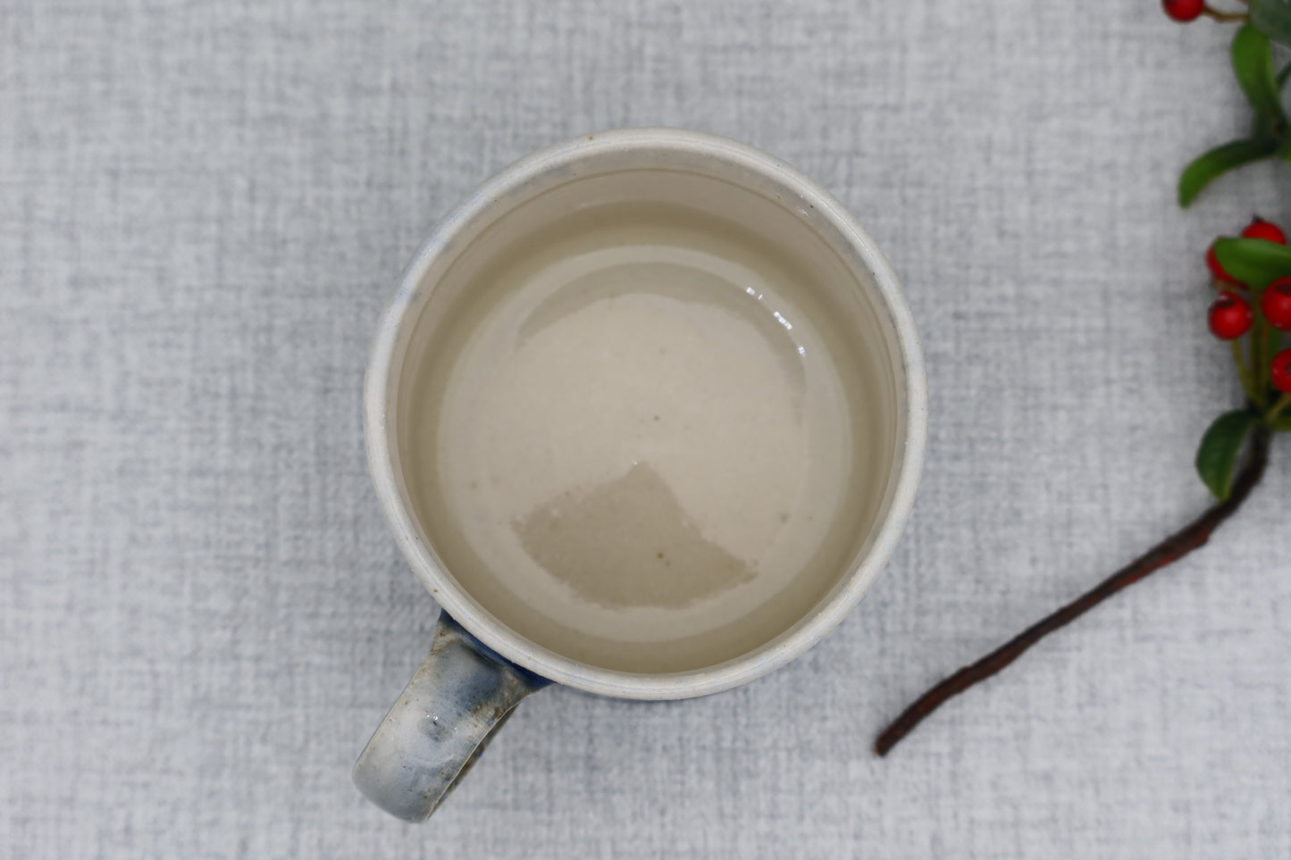 Mashiko ware coffee cup, cobalt blue