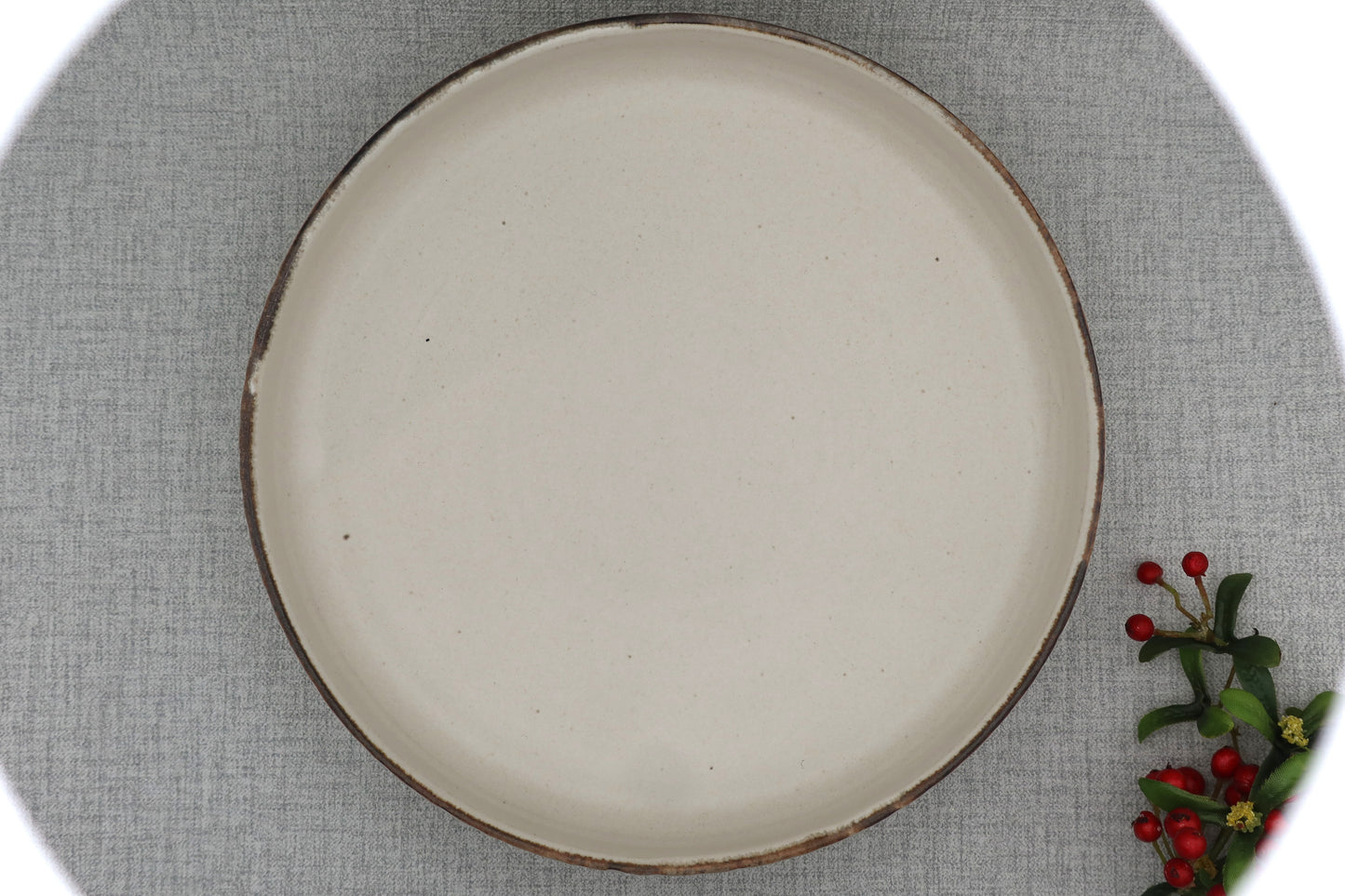 Mashiko ware deep plate, milky white