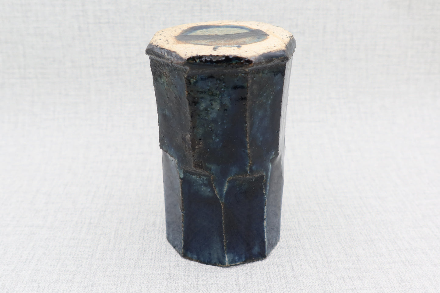 Mashiko Pottery Vase, Lapis Lazuli