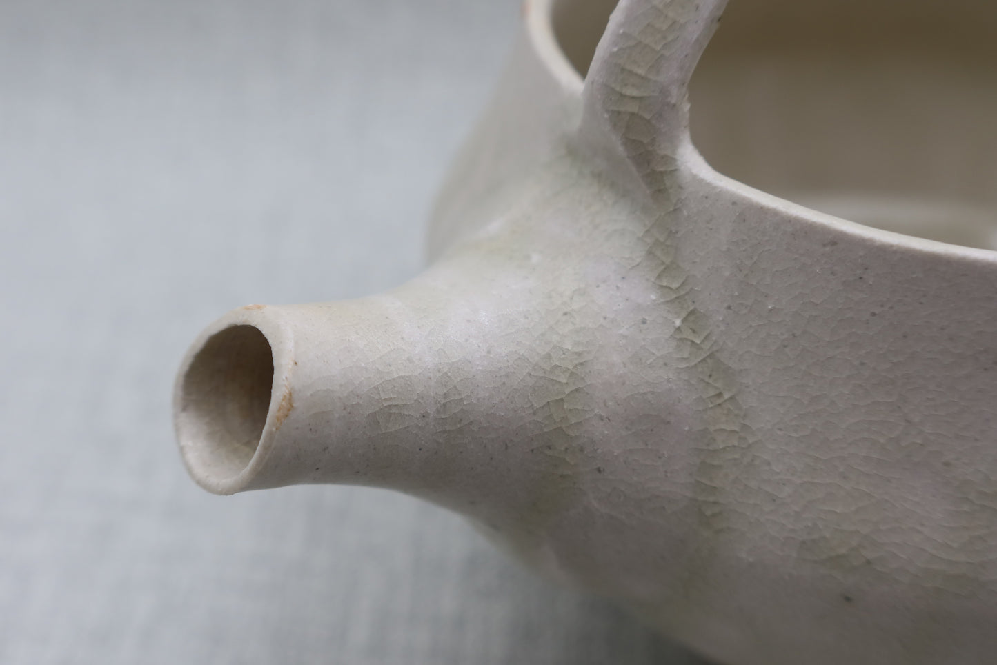 Mashiko ware sake vessel, milky white