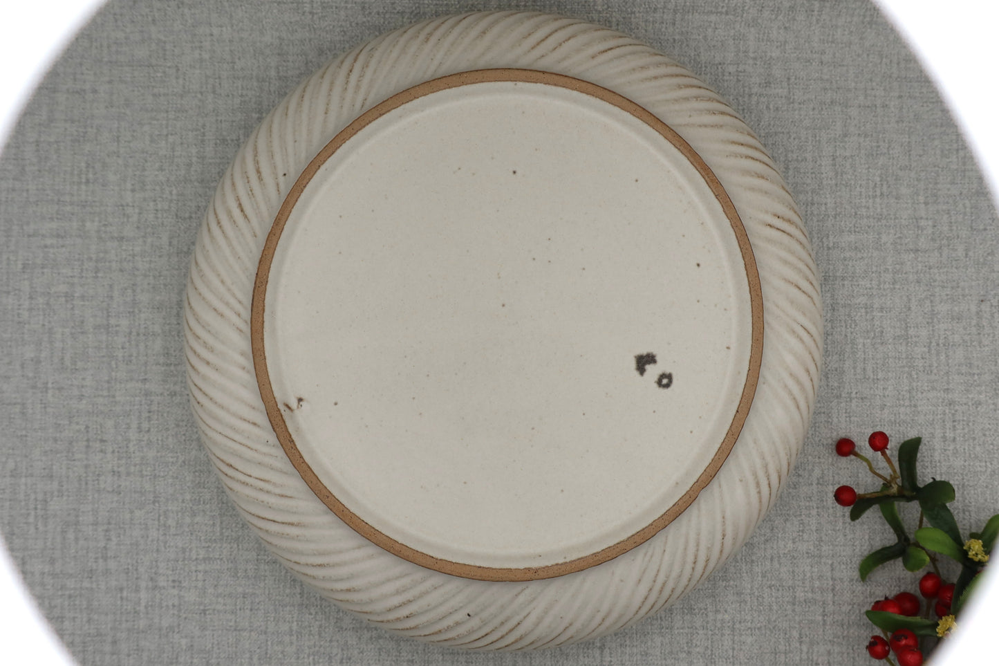 Mashiko ware deep plate, milky white