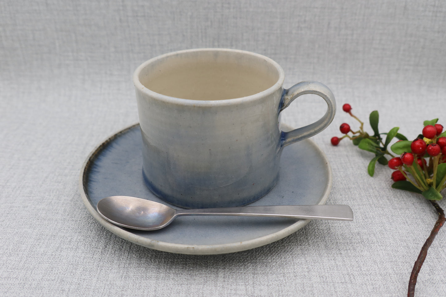 Mashiko ware coffee cup, cobalt blue