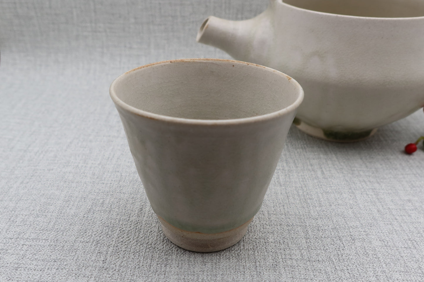 Mashiko ware sake cup, milky white (Shigaraki clay)
