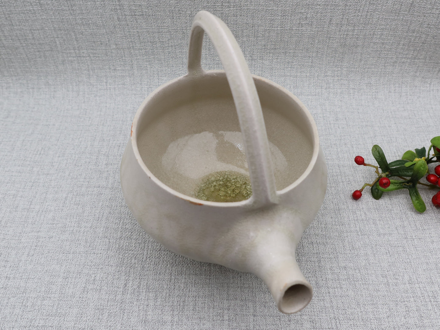 Mashiko ware sake vessel, milky white