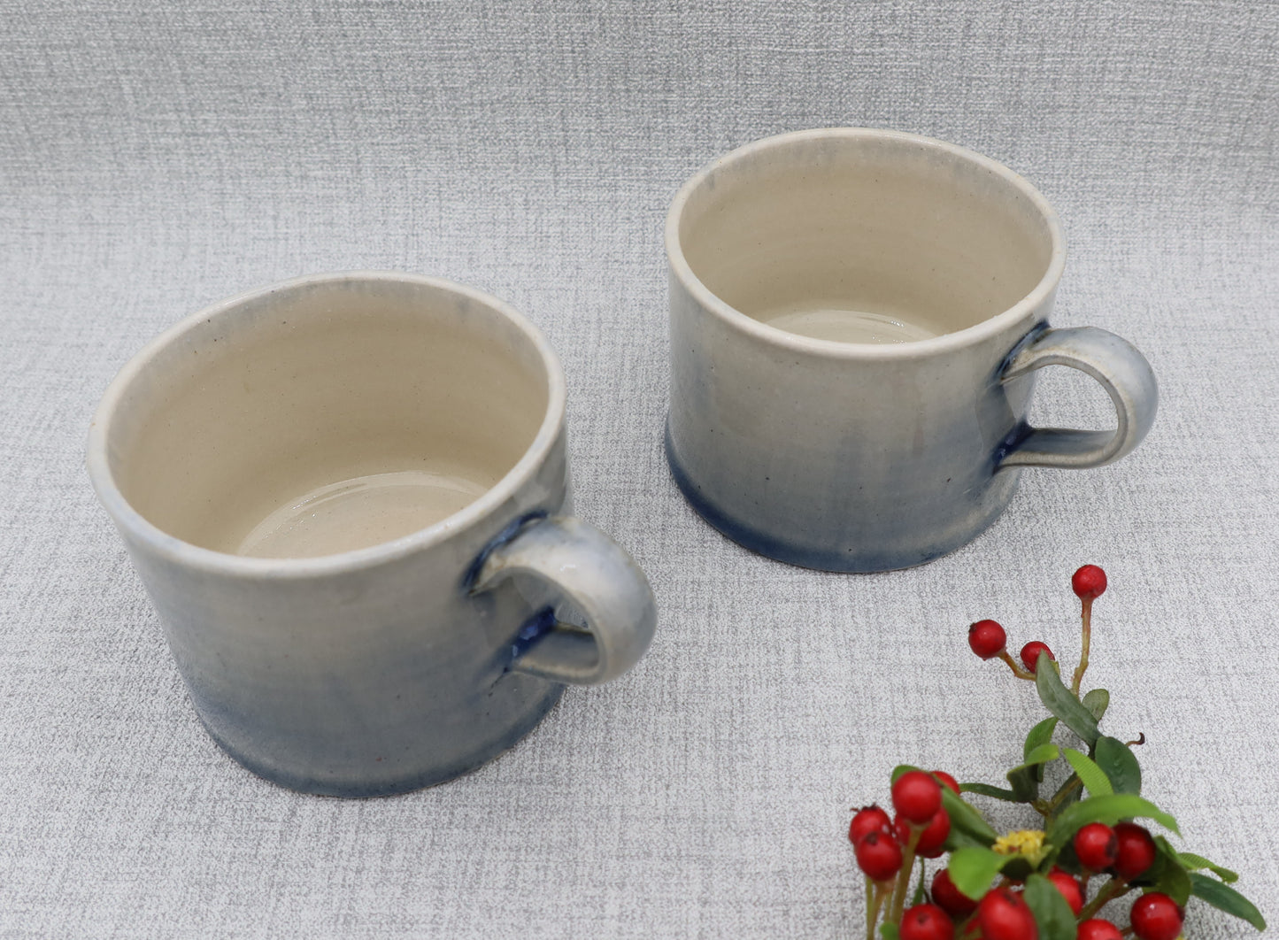 Mashiko ware coffee cup, cobalt blue