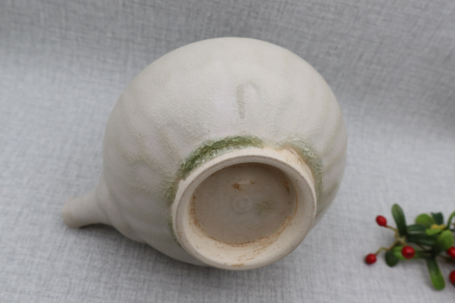 Mashiko ware sake vessel, milky white