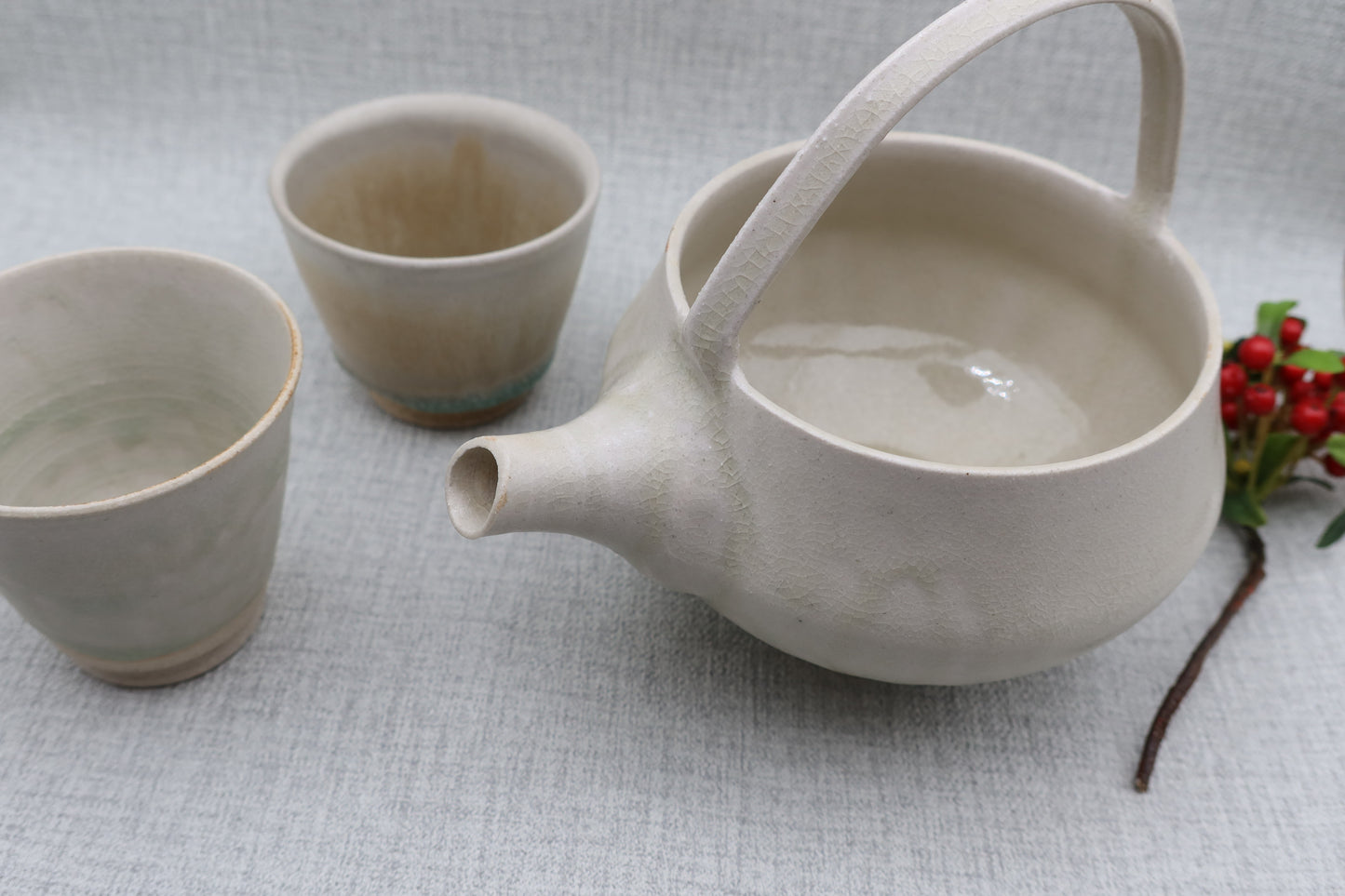 Mashiko ware sake cup, milky white (Shigaraki clay)