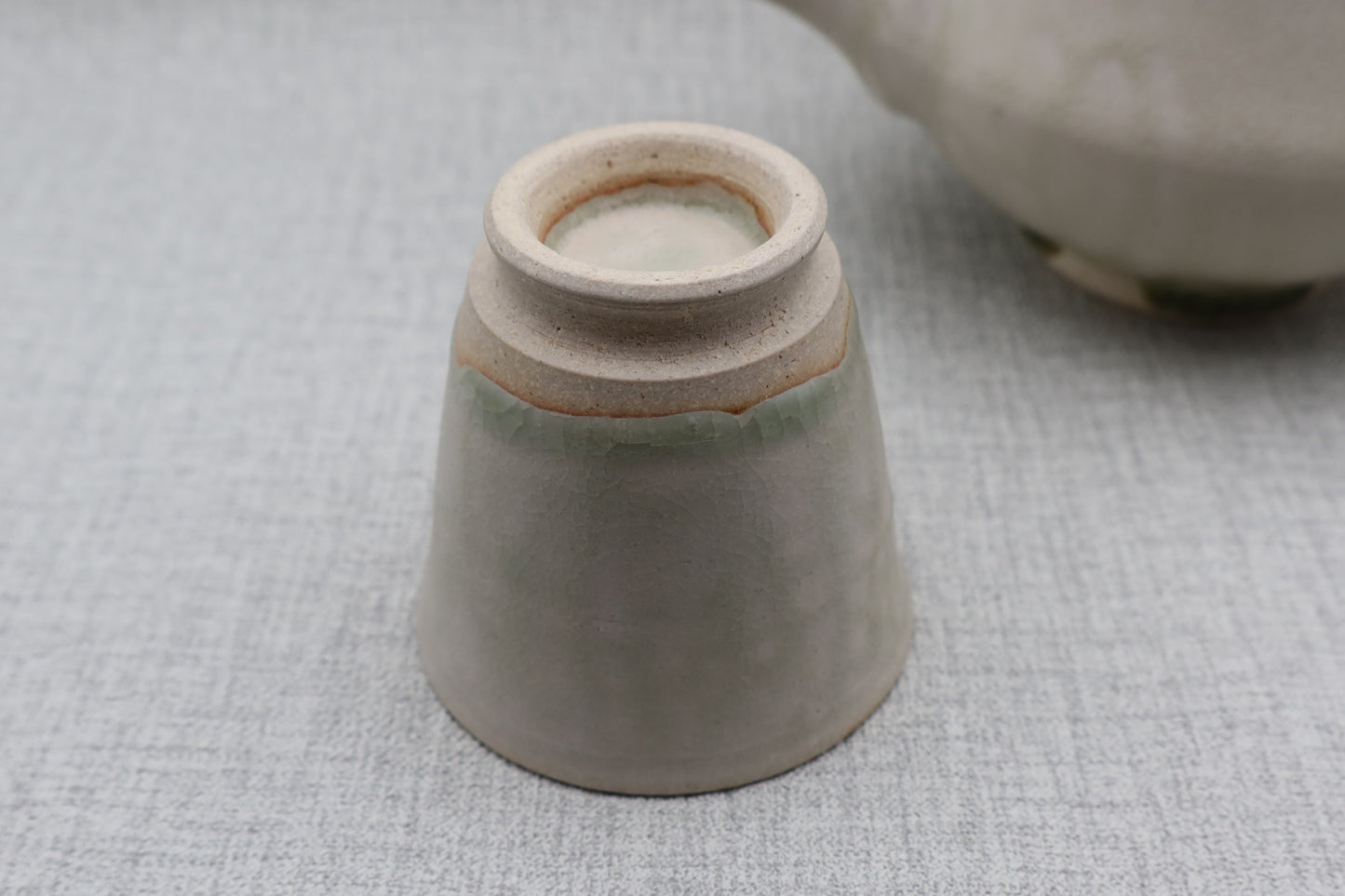 Mashiko ware sake cup, milky white (Shigaraki clay)