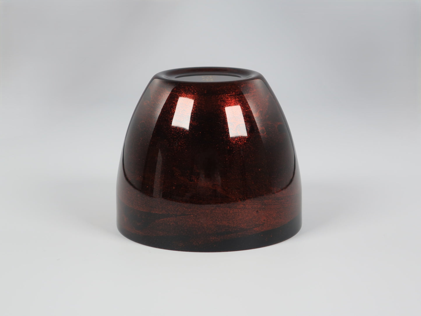 Lacquered (Shi-moa) Sake Cup, Sandalwood, Black, Yamanaka Lacquerware, Tsubame-Sanjo