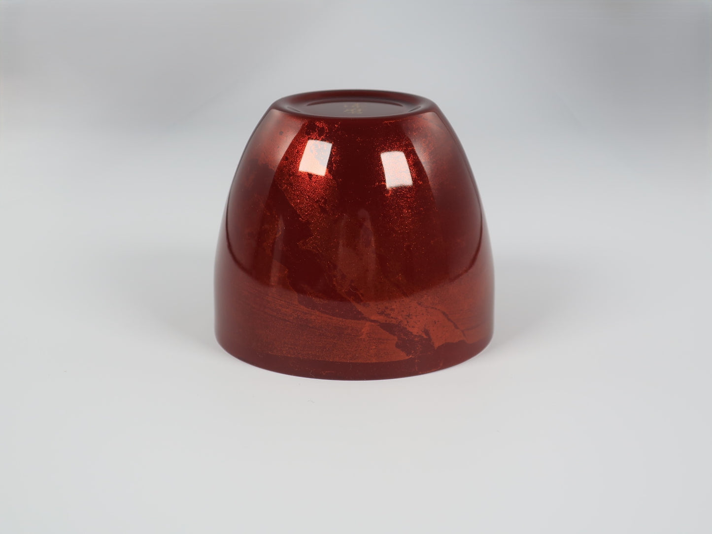 Lacquered (Shi-moa) Sake Cup, Sandalwood, Red, Yamanaka Lacquerware, Tsubame-Sanjo