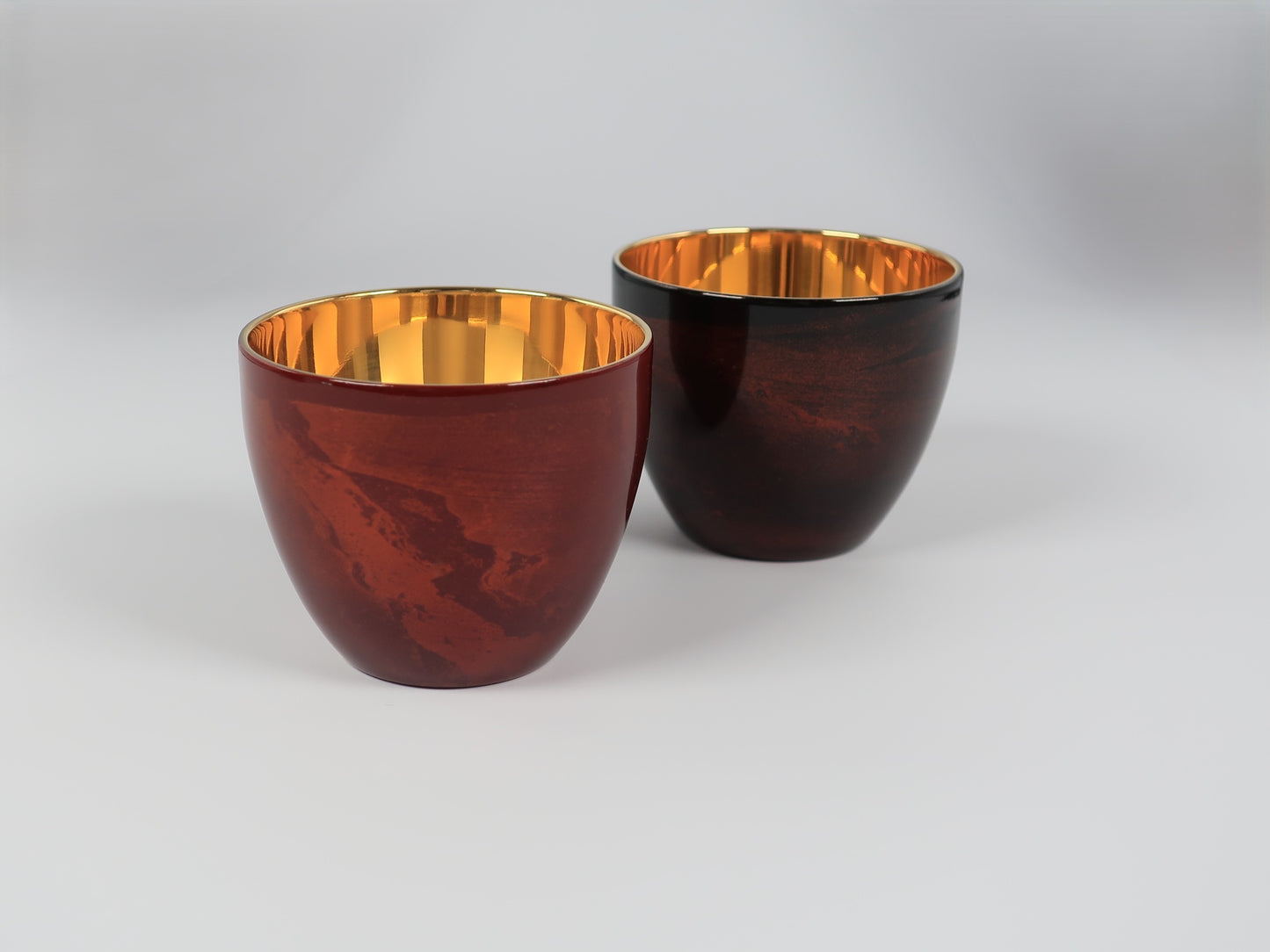 Lacquered (Shi-moa) Sake Cup, Sandalwood, Red, Yamanaka Lacquerware, Tsubame-Sanjo