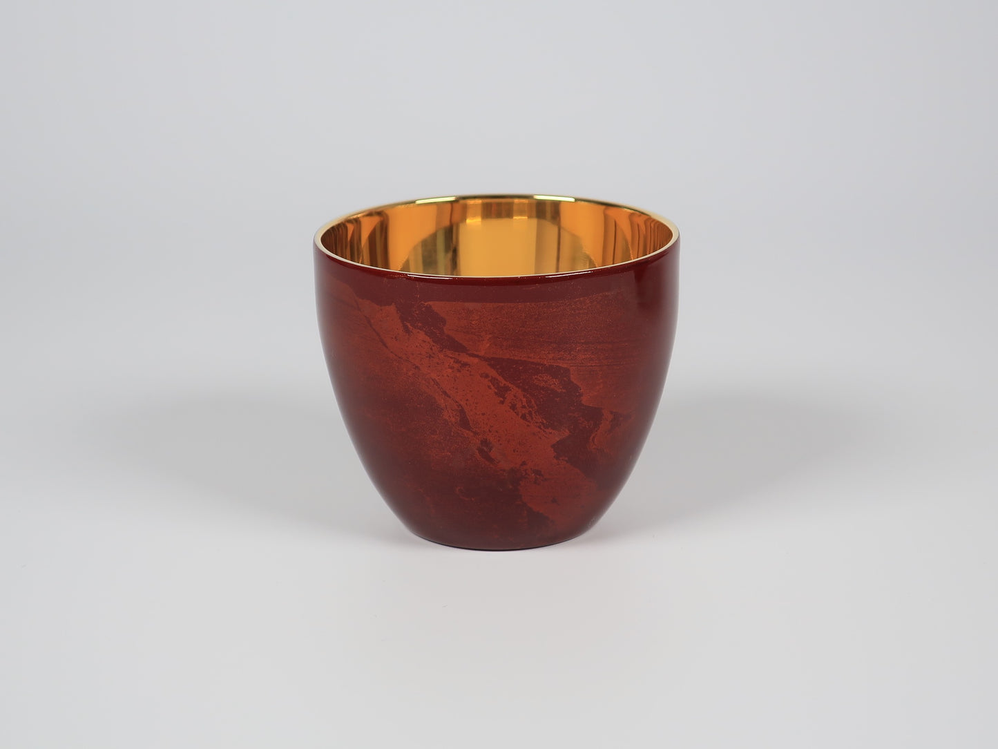 Lacquered (Shi-moa) Sake Cup, Sandalwood, Red, Yamanaka Lacquerware, Tsubame-Sanjo
