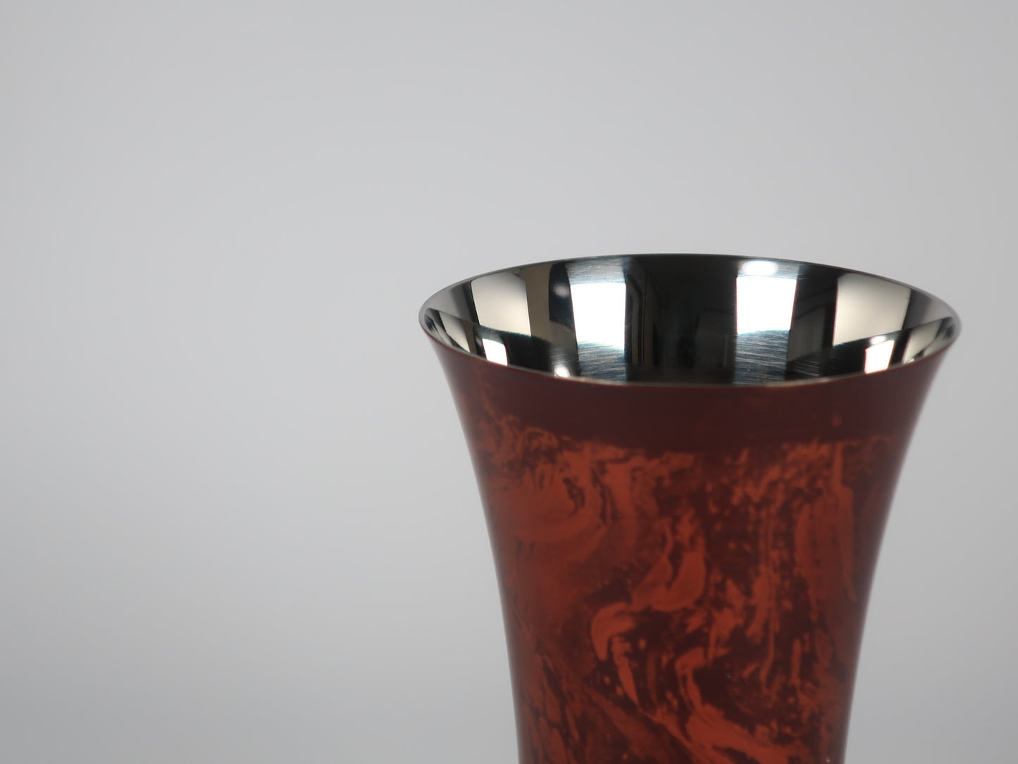 Lacquered (Shi-moa) Beer Cup, Sandalwood, Red, Yamanaka Lacquerware, Tsubame-Sanjo