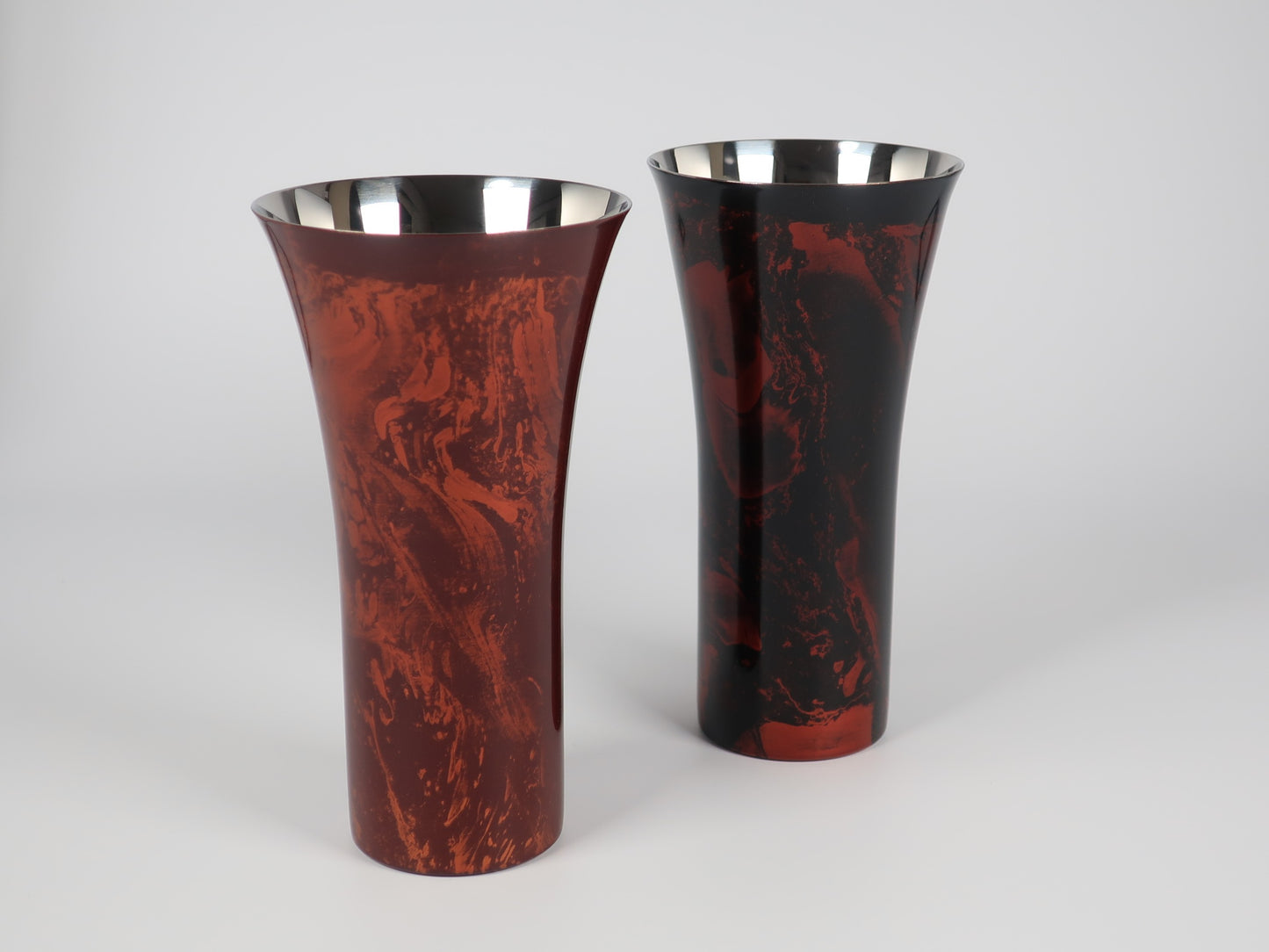 Lacquered (Shi-moa) Beer Cup, Sandalwood, Red, Yamanaka Lacquerware, Tsubame-Sanjo