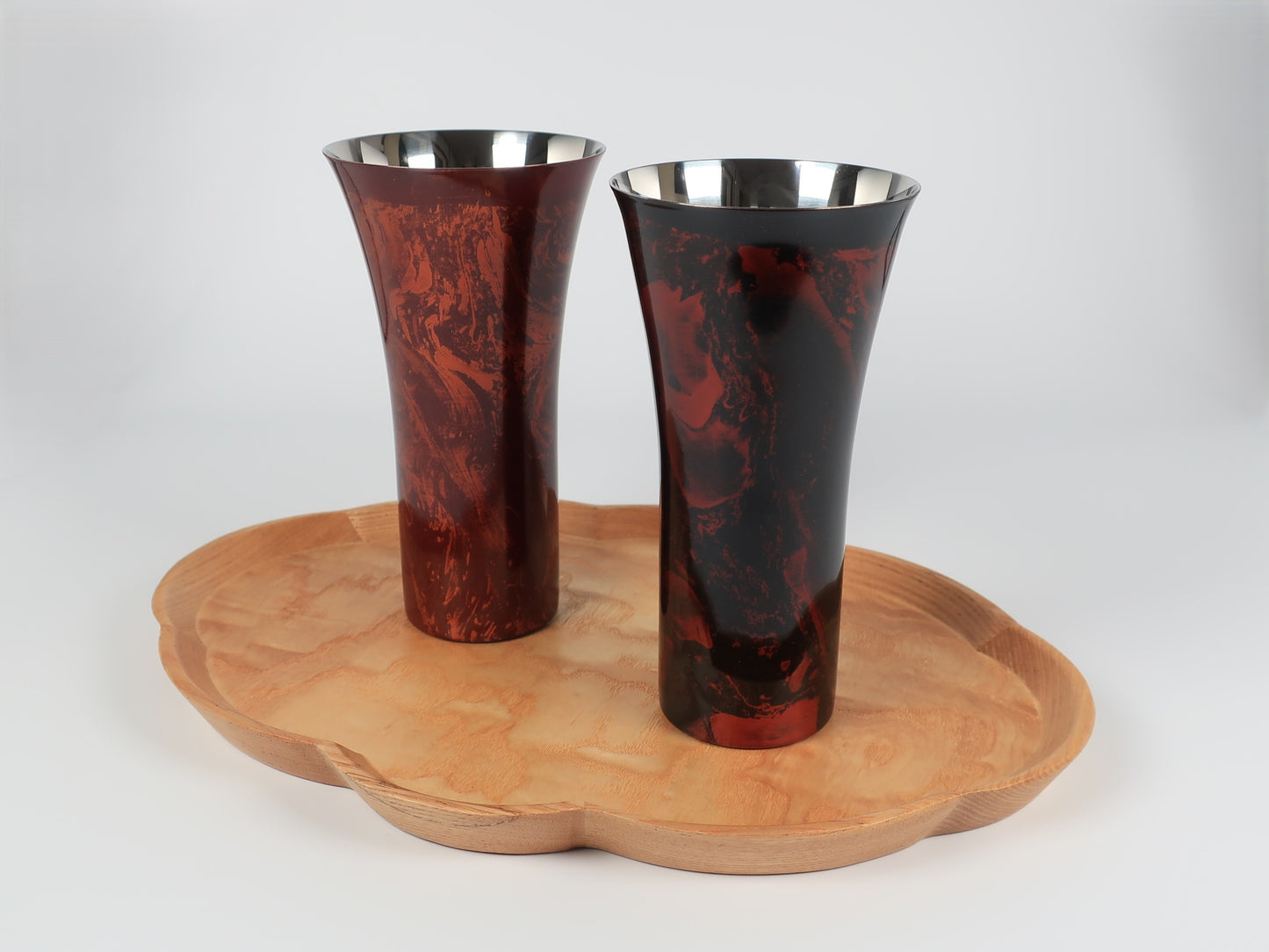 Lacquered (Shi-moa) Beer Cup, Sandalwood, Black, Yamanaka Lacquerware, Tsubame-Sanjo