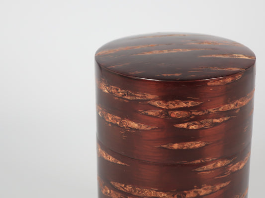 Kakunodate Birch Craft Tea Caddy Made from Wild Cherry Bark