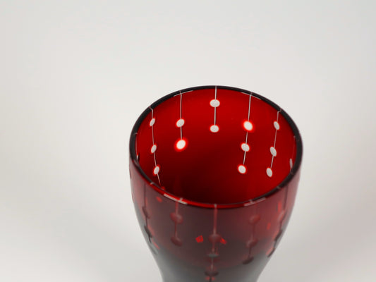 Edo Kiriko Cold Sake Glass, Connecting Small Balls "Tsunagaru Kodama"