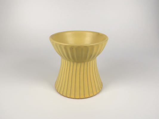 Mashiko ware pet food bowl, yellow