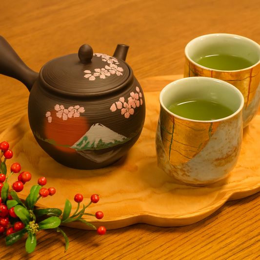 九谷焼の湯呑と常滑焼の急須