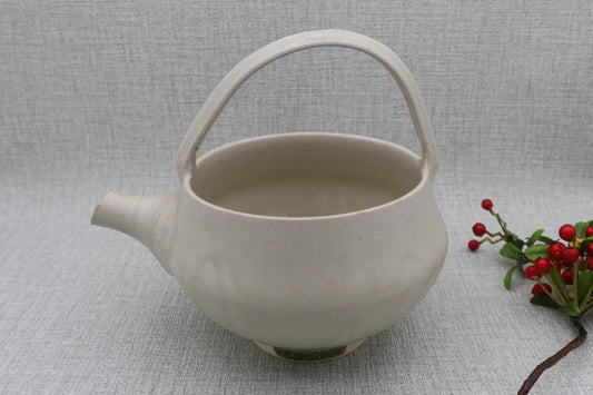 Mashiko ware sake vessel, milky white