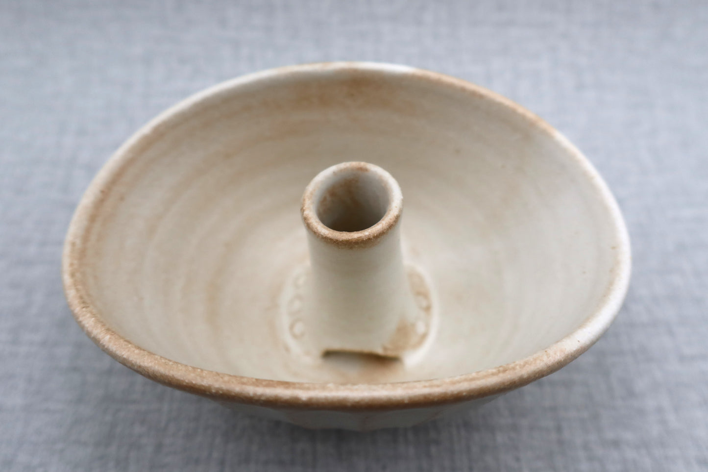 Mashiko ware single flower vase, milky white
