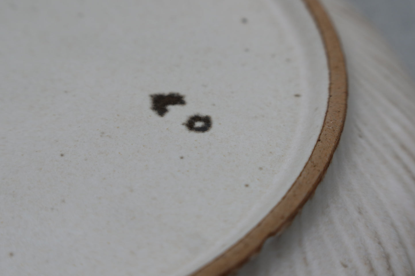 Mashiko ware deep plate, milky white