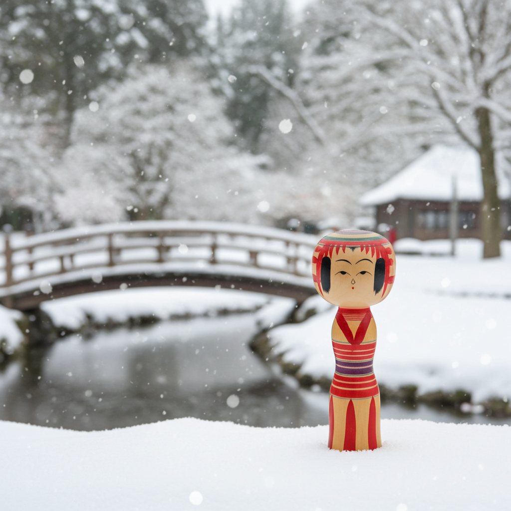 [Vintage] Traditional Kokeshi Yajiro Style by Craftsman Hisashiro Niiyama