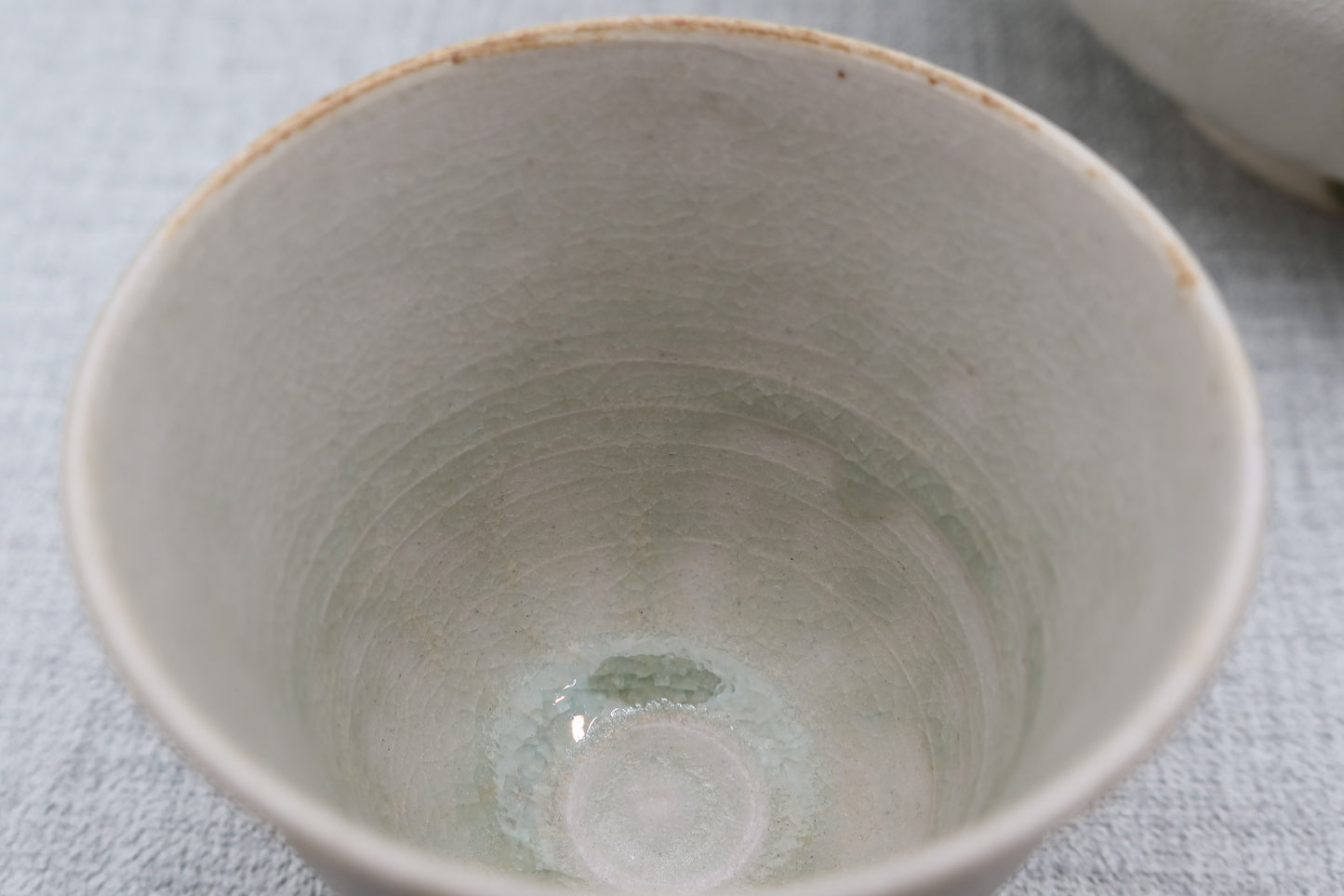 Mashiko ware sake cup, milky white (Shigaraki clay)