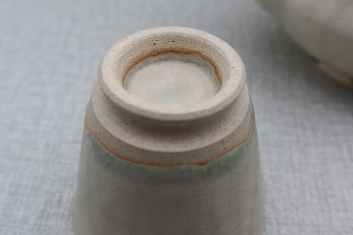 Mashiko ware sake cup, milky white (Shigaraki clay)