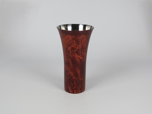 Lacquered (Shi-moa) Beer Cup, Sandalwood, Red, Yamanaka Lacquerware, Tsubame-Sanjo