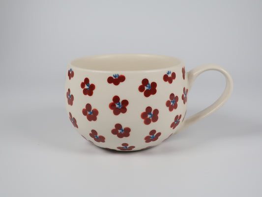 Tobe Ware Round Mug with Red Small Pattern
