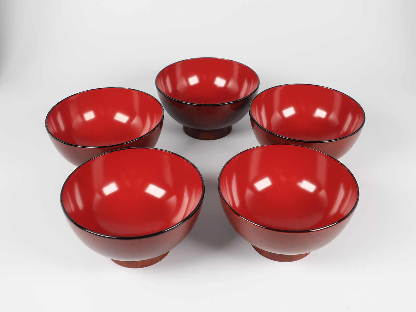[Antique] Aizu Lacquerware Soup Bowl Set of 5