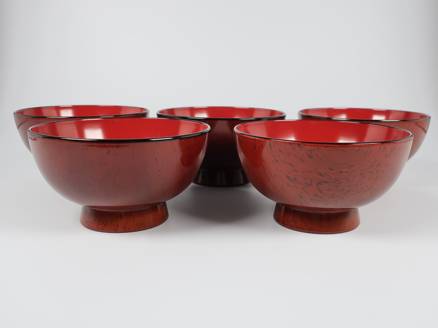 [Antique] Aizu Lacquerware Soup Bowl Set of 5
