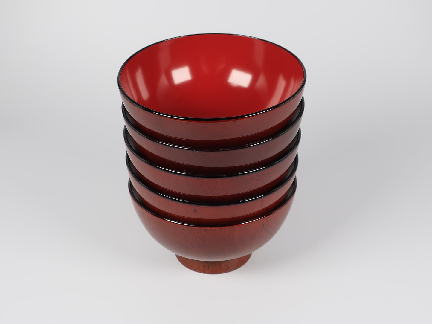 [Antique] Aizu Lacquerware Soup Bowl Set of 5