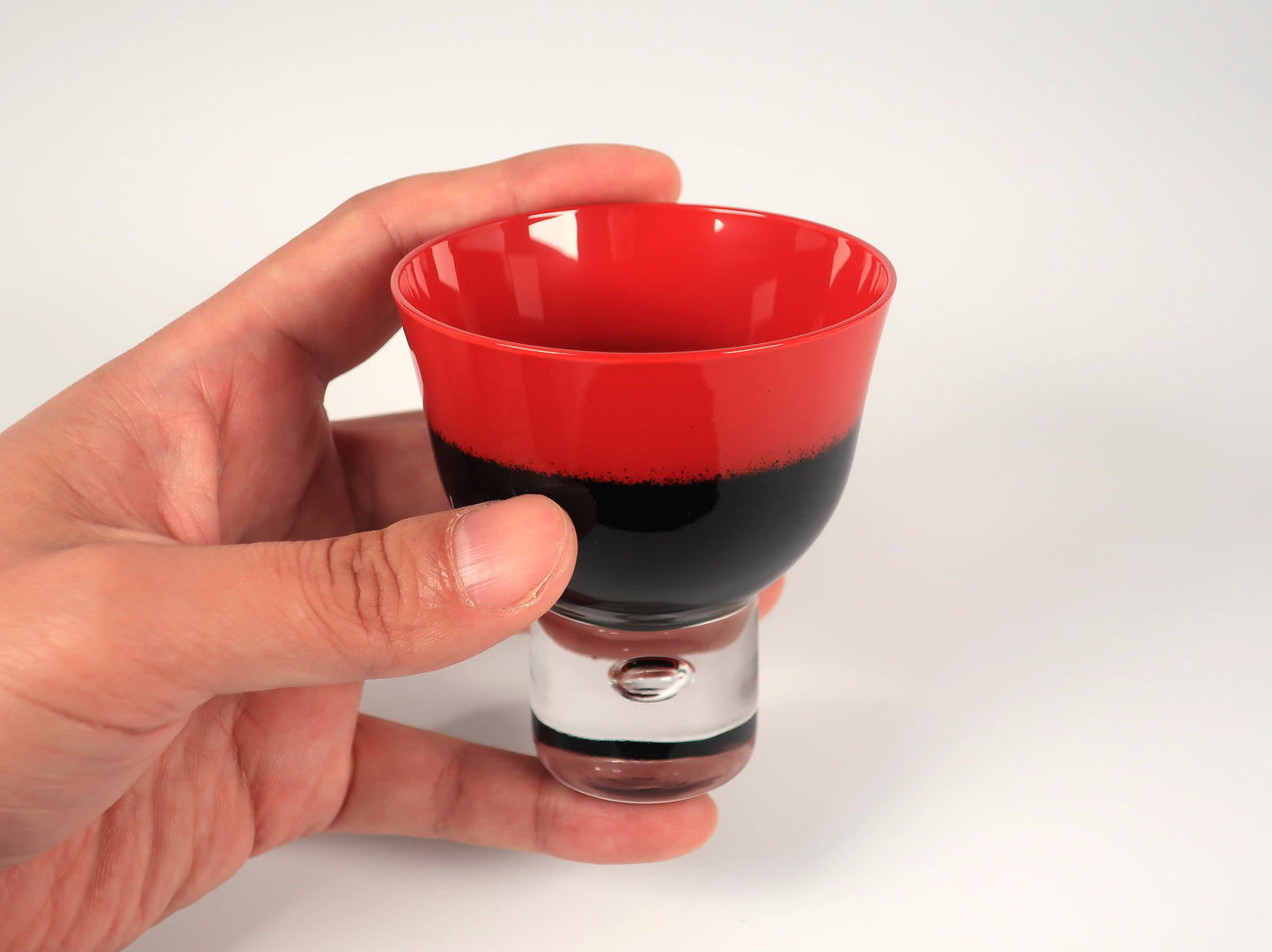 Aizu Lacquerware Cold Sake Glass, Vermilion Gradient