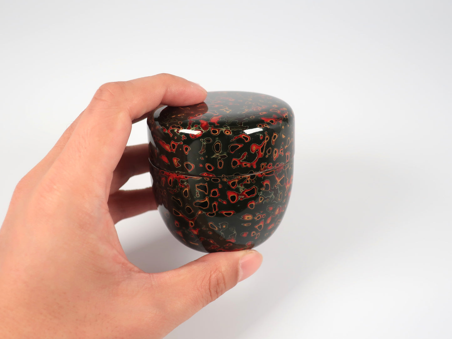 [Vintage] Tsugaru-nuri Natsume (tea caddy), Kara-nuri, Ro (black)